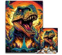 1000 Pieces Puzzle Gifts Colorful Art Dinosaur Puzzles for Adults Relax & Challenge, Colorful Home Decor Art, for Friends 26X38CM/10.23x14.96inch