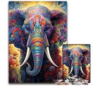 1000 Pieces Puzzle Gifts Colorful Art Elephant Puzzles for Adults Relax & Challenge, Colorful Home Decor Art, for Friends 26X38CM/10.23x14.96inch