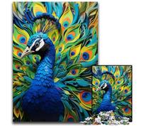 1000 Pieces Puzzle Gifts Colorful Art Peacock Puzzles for Adults Relax & Challenge, Colorful Home Decor Art, for Friends 26X38CM/10.23x14.96inch