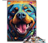 1000 Pieces Puzzle Gifts Colorful Art Rottweiler Jigsaw Puzzles 1000 Pieces for Adults Challenging Brain Teaser for Teenagers, Family Fun, DIY Home Decor Gift size : 50x75cm