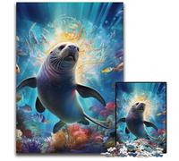 1000 Pieces Puzzle Gifts Colorful Seal cardboard Jigsaw Puzzles for Adults Family Game Night Fun, DIY Decorative Artwork 26X38CM/10.23x14.96inch