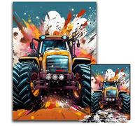 1000 Pieces Puzzle Gifts Colorful Tractor Puzzles for Adults Relax & Challenge, Colorful Home Decor Art, for Friends 50x75CM/19.68x29.52inch
