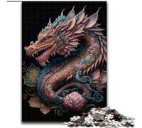 1000 Pieces Puzzle Gifts Colourful Metal Dragon cardboard Jigsaw size 38x26cm Challenging Brain Teaser for Teenagers, Family Game Night Fun