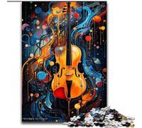 1000 Pieces Puzzle Gifts Colourful Violin Art 1000Pc Adults Jigsaw Puzzle Challenging & Entertaining, Family Activity (Size 26x38cm)
