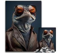 1000 Pieces Puzzle Gifts Cool Lizard Modern Art Impossible Jigsaw Puzzles for Adults for Family And Friends Suitable for Ages 14 1000 PCS(38x26cm)