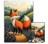 1000 Pieces Puzzle Gifts Curious Fox in The Meadow Whimsical Wildlife Art Jigsaw Puzzles for Adults for Home Decor Ideal Christmas New Year Gift for Teenagers 1000 PCS(38x26cm)