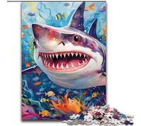 1000 Pieces Puzzle Gifts Cute Shark JigsawPuzzle 1000 Pieces for Adults for Teenagers Family Educational Games Home Decoration Gift (Size 50x75 cm)