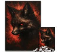 1000 Pieces Puzzle Gifts Dark KitsuneMystical Fox Spirit Puzzles for Adults Challenging Brain TeaserRelaxing Toy for Teenagers 1000 PCS(75x50cm)