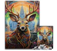 1000 Pieces Puzzle Gifts Deer Psychedelic Art Puzzles for Adults Relax & Challenge, Colorful Home Decor Art, for Friends 50x75CM/19.68x29.52inch