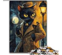 1000 Pieces Puzzle Gifts Detective Cat Jigsaw Puzzles for Adults Family Interaction & Brain Challenge, Family Activity Challenge 26X38CM
