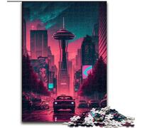 1000 Pieces Puzzle Gifts Downtown Seattle Puzzles 1000 Pieces for Adults Ideal for Home & Office Decor, for Birthday (Size 26x38cm)