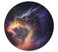 1000 Pieces Puzzle Gifts Dragon Nebula Round Jigsaw Puzzle 1000 Pieces DIY Art Decor, 67.5x67.5cm