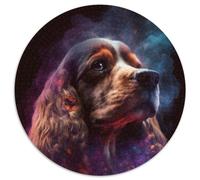 1000 Pieces Puzzle Gifts English Cocker Spaniels 1000 Piece Round Puzzle Challenging Brain Teaser for Teenagers, Family Game Night Fun (Size 67.5x67.5cm)