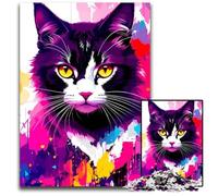 1000 Pieces Puzzle Gifts Expressive Cat Design Impossible Jigsaw Puzzles for Adults for Family And Friends Suitable for Ages 14 1000 PCS(75x50cm)