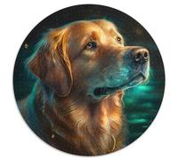 1000 Pieces Puzzle Gifts Fantasy Dog Round Jigsaw Puzzle 1000 Pieces DIY Art Decor, 67.5x67.5cm