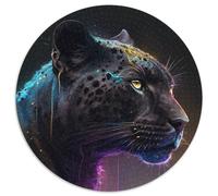 1000 Pieces Puzzle Gifts Fantasy Leopard Round Jigsaw Puzzle 1000 Pieces DIY Art Decor, 67.5x67.5cm