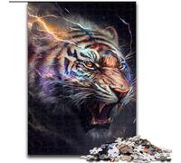 1000 Pieces Puzzle Gifts Fantasy Tiger 1000 Piece Jigsaw Puzzle Family Interaction & Fun Gift, Vibrant Abstract Design (Size 38x26cm)
