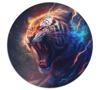1000 Pieces Puzzle Gifts Fantasy Tiger Round Cardboard Jigsaw for Teenagers Family Educational Games Home Decoration Gift 1000pcs (67.5x67.5cm)