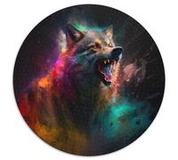 1000 Pieces Puzzle Gifts Fantasy Wolf Round Jigsaw Puzzle 1000 Pieces DIY Art Decor, 67.5x67.5cm