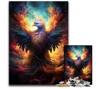 1000 Pieces Puzzle Gifts Fire Colored Phoenix Difficult Puzzles for Adults Interactive Family Game, DIY Home Decor Brain Challenge Gift 1000 PCS(75x50cm)
