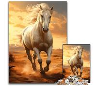 1000 Pieces Puzzle Gifts Friesian White Horse Walk Puzzles for Adults Challenging Brain TeaserRelaxing Toy for Teenagers 1000 PCS(75x50cm)