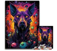 1000 Pieces Puzzle Gifts Future Colorful Psychedelic Doberman Wooden Jigsaw Puzzles for Adults Family Activity Brain Teaser Home Decor 1000 PCS(75x50cm)