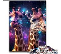 1000 Pieces Puzzle Gifts Galaxy Giraffe 1000 Piece Jigsaw Puzzle Family Interaction & Fun Gift, Vibrant Abstract Design (Size 26x38cm)