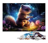 1000 Pieces Puzzle Gifts Galaxy Raccoon Puzzles for Adults Relax & Challenge, Colorful Home Decor Art, for Friends 26X38CM/10.23x14.96inch