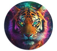1000 Pieces Puzzle Gifts Galaxy Tiger Round Jigsaw Puzzles 1000 Pieces for Adults Perfect for Home & Office Decor, Parties, Birthdays 1000pcs (67.5x67.5cm)