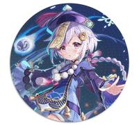 1000 Pieces Puzzle Gifts Genshin Impact Qiqi Round Jigsaw Puzzle 1000 Pieces DIY Art Decor, 67.5x67.5cm