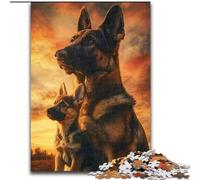1000 Pieces Puzzle Gifts German Shepherd Wooden Jigsaw 26X38CM Brain Teaser Game, Interactive Family Game, Suitable for Ages 14+