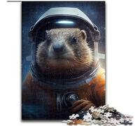1000 Pieces Puzzle Gifts Groundhog Marmot Astronaut 1000 Piece Jigsaw Puzzle Ideal for Home & Office Decor, for Birthday Size 26X38CM