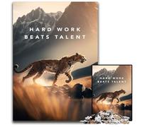 1000 Pieces Puzzle Gifts Hard Work Beats Talent Jigsaw Puzzles for Adults Perfect for Halloween, Christmas, Birthday Gift 26X38CM/10.23x14.96inch