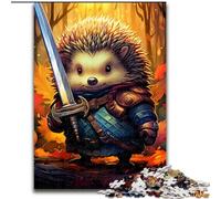 1000 Pieces Puzzle Gifts Hedgehog Warrior Puzzles 1000 Pieces for Adults Ideal for Home & Office Decor, for Birthday (Size 38x26cm)