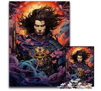 1000 Pieces Puzzle Gifts Japanese Sakura Samurai Wooden Jigsaw Puzzles for Adults Family Activity Brain Teaser Home Decor 1000 PCS(75x50cm)