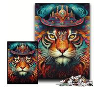 1000 Pieces Puzzle Gifts Meerkat Graffiti Painting Wooden Jigsaw Puzzles 50x75 cm Interactive Family Game, DIY Home Decor Brain Challenge Gift