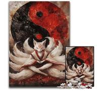 1000 Pieces Puzzle Gifts NineTailed Fox Yin Yang Impossible Jigsaw Puzzles for Adults for Family And Friends Suitable for Ages 14 1000 PCS(75x50cm)