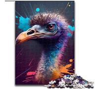 1000 Pieces Puzzle Gifts Ostrich 1000 Piece Jigsaw Puzzle Family Interaction & Fun Gift, Vibrant Abstract Design (Size 26x38cm)
