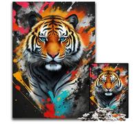 1000 Pieces Puzzle Gifts Painting Tiger Abstract Puzzles for Adults Challenging Brain TeaserRelaxing Toy for Teenagers 1000 PCS(38x26cm)