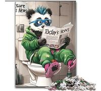 1000 Pieces Puzzle Gifts Panda Go Toilet Jigsaw Puzzles Challenging Brain Teaser for Teenagers, Perfect for Home Decor Or Gift (Size 26x38 cm)