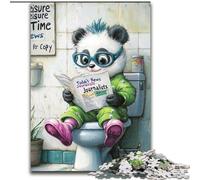 1000 Pieces Puzzle Gifts Panda Go Toilet Puzzles for Adults size 26x38cm for Teenager & Families, Perfect DIY Decor & Brain-Teasing Challenge