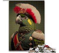 1000 Pieces Puzzle Gifts Parrot in Military Uniform Jigsaw Puzzles for Adults size 26x38cm Challenging DIY Brain Teaser for Teenagers
