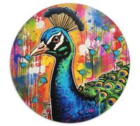1000 Pieces Puzzle Gifts Peacock Graffiti Painting Puzzle 1000 Pieces Jigsaw Brain Teaser Game,Interactive Family Game,Suitable for Ages 14+ (67.5x67.5cm)