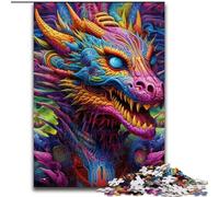 1000 Pieces Puzzle Gifts Psychedelic Art Dragon Jigsaw Puzzles for Adults 1000 Piece Perfect for Teenager & Families, Ideal (Szie 50x75cm)