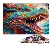 1000 Pieces Puzzle Gifts Psychedelic Art Dragon Puzzles for Adults Relax & Challenge, Colorful Home Decor Art, for Friends 26X38CM/10.23x14.96inch