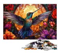 1000 Pieces Puzzle Gifts Psychedelic Hummingbird Puzzles for Adults Relax & Challenge, Colorful Home Decor Art, for Friends 26X38CM/10.23x14.96inch