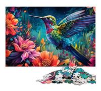 1000 Pieces Puzzle Gifts Psychedelic Hummingbird Puzzles for Adults Relax & Challenge, Colorful Home Decor Art, for Friends 26X38CM/10.23x14.96inch