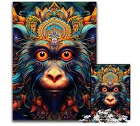 1000 Pieces Puzzle Gifts Psychedelic Monkey Puzzles for Adults Relax & Challenge, Colorful Home Decor Art, for Friends 26X38CM/10.23x14.96inch