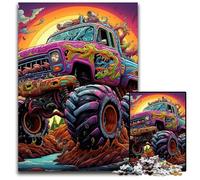 1000 Pieces Puzzle Gifts Psychedelic Truck Puzzles for Adults Relax & Challenge, Colorful Home Decor Art, for Friends 26X38CM/10.23x14.96inch