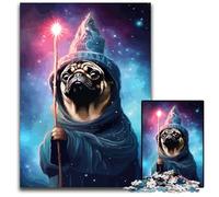1000 Pieces Puzzle Gifts Pug Wizard Cute Pixel ArtImpossible Jigsaw Puzzles for Adults for Teenagers Couples And Friends for Birthdays Christmas 1000 PCS(75x50cm)